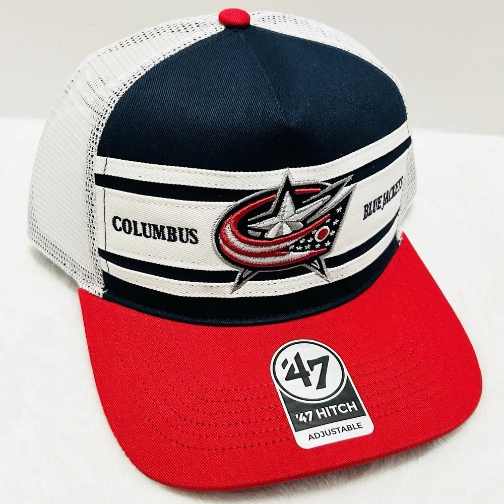 '47 Brand Columbus Blue Jackets Arena Stripe A-Frame‎ Hitch Hat Cap Adjustable